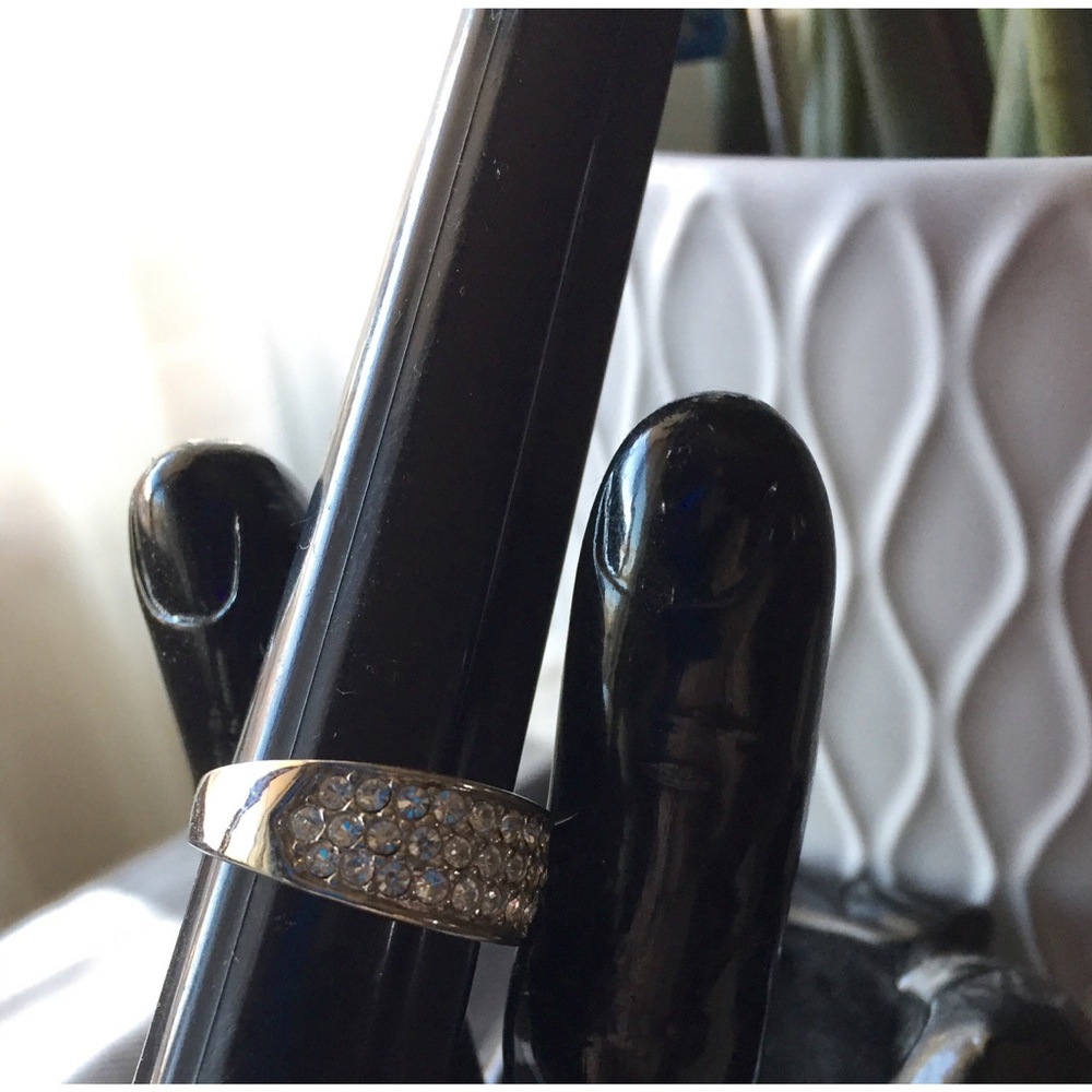 EXPRESS Inset Pavé Rhinestone Sterling Silver Ring - Picture 4 of 5